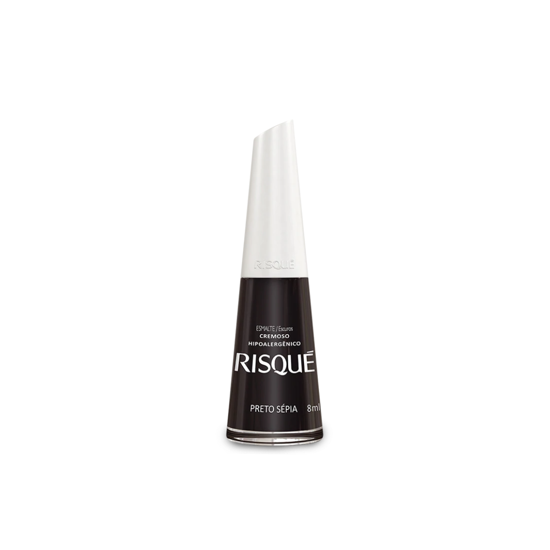 Risqué Esmalte Cremoso: Preto Sépia (8ml)